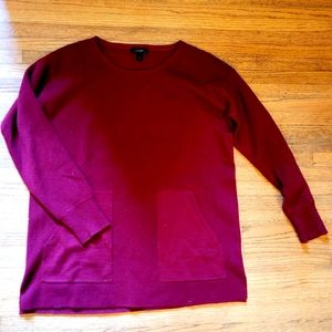 $6 In Bundle. Crew Cranberry Wine Wool sweater front pockets Vintage Fall Preppy